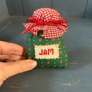 Festive Green and Red Jam Jar Holiday Ornament